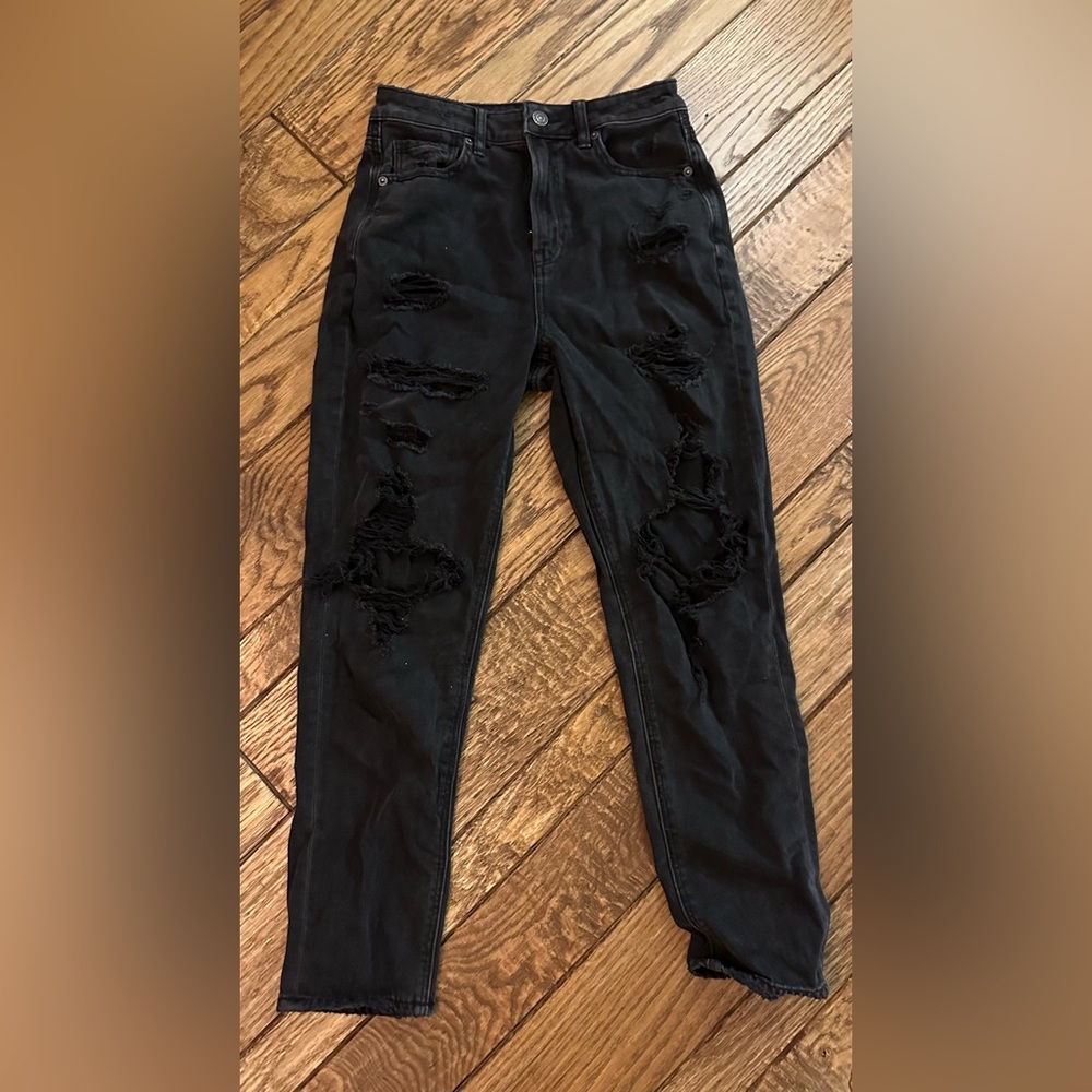 american eagle black ripped jeans
